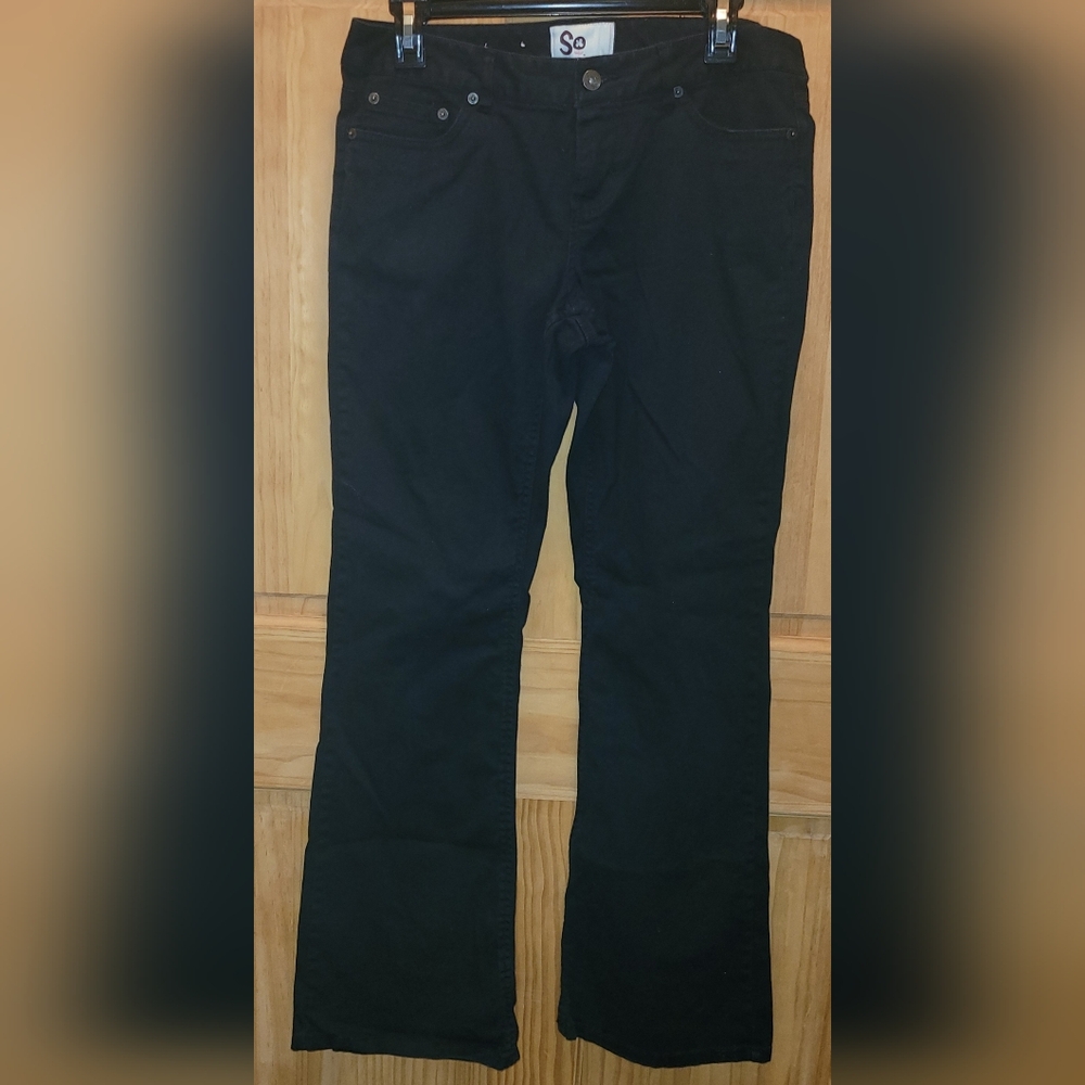Juniors Black Wide Leg SO Pants. Size 11 Short
